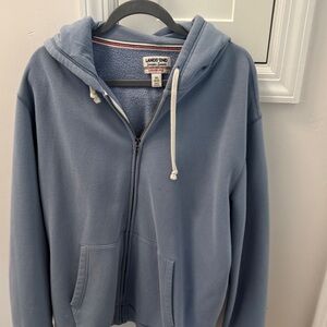 Lands' End Dusty Blue Fleece Full-Zip Hoodie